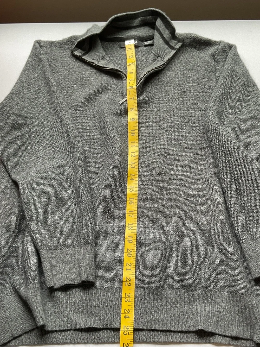 Claiborne Men's Charcoal Gray Quarter-Zip Sweater